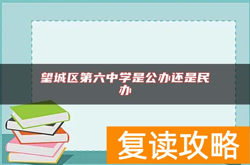 望城区第六中学是公办还是民办